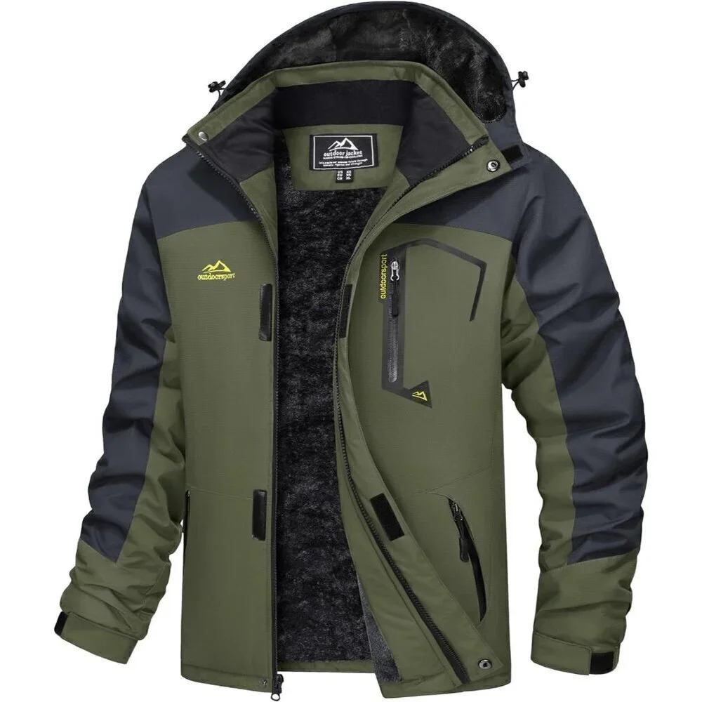 ❤️Men's Water Resistant Fleece Lined Winter Coats Windproof Warm Snow Ski Jacket